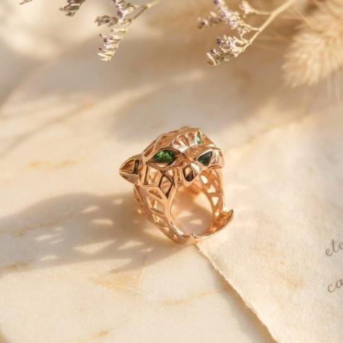 Emerald Panther Sculptural Ring