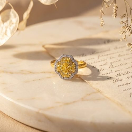 Golden Bloom Diamond Ring