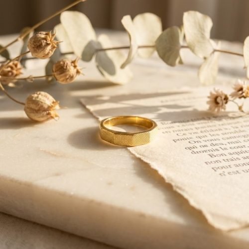 Golden Textured Luxe Band Ring