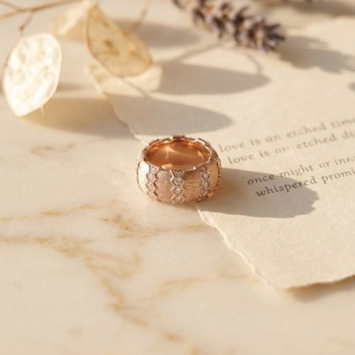 Rose Gold Mosaic Diamond Ring