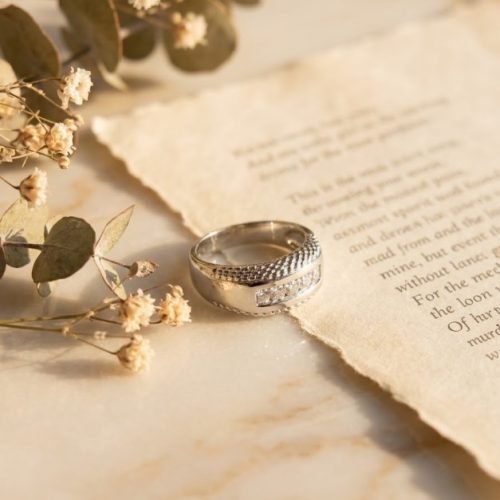 Silver Diamond Weave Ring